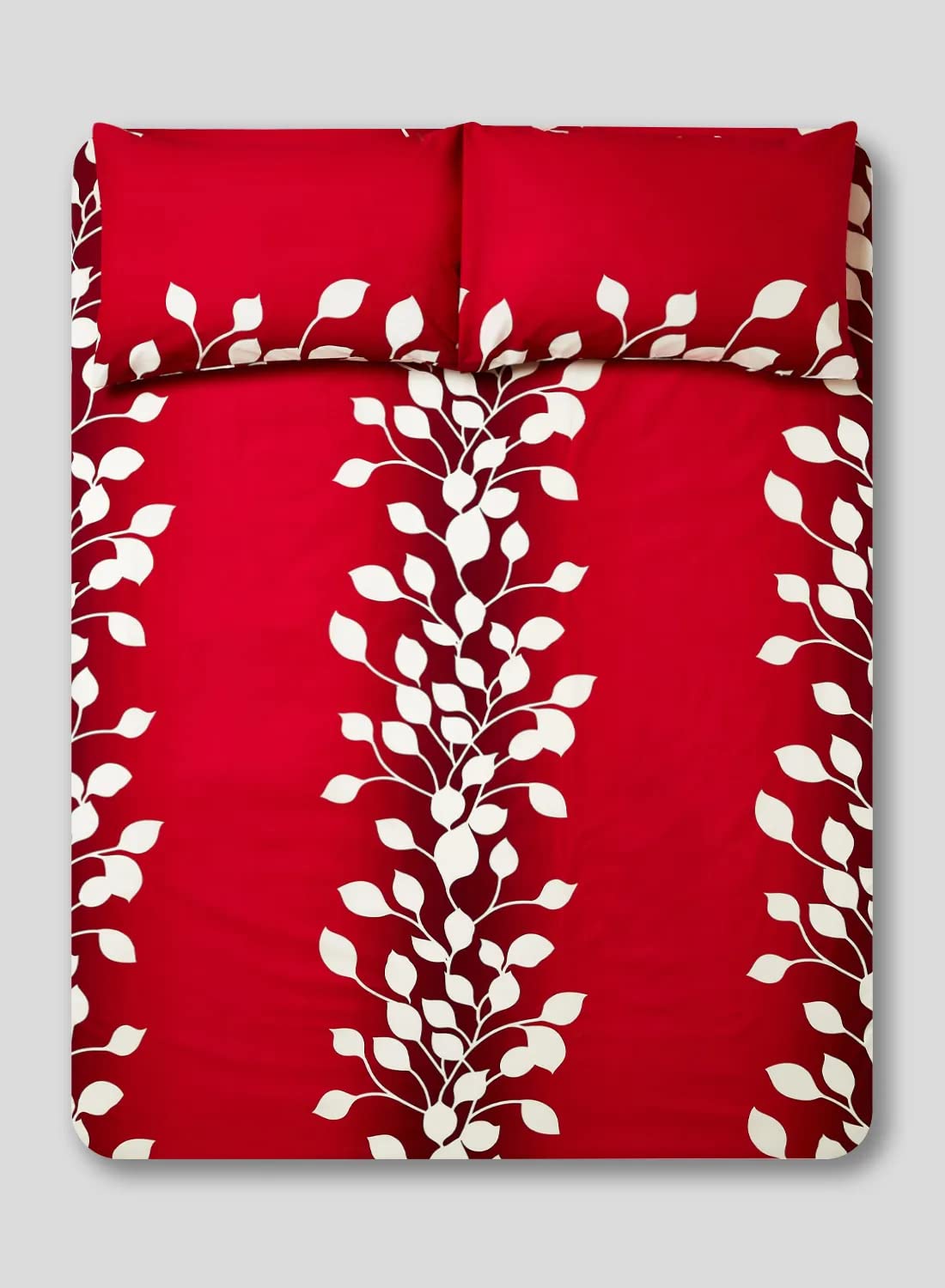 RISHAHOME3-Piece Printed 180 TC Cotton Bedsheet Set Queen Size, Premium Collection (1 Bedsheet + 2 Pillow Cases) Cerise Red