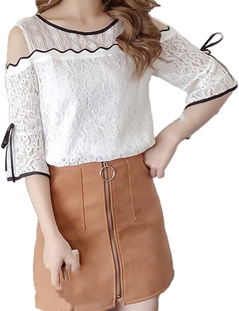 Amazon エンジェルムーン オープンショルダー トップス レディース 総レース 七分袖 花柄 肩出し モノトーン シャツ ブラウス 通販 Amazon エンジェルムーン オープンショルダー トップス レディース 総レース 七分袖 花柄 肩出し モノトーン シャツ ブラウス 通販