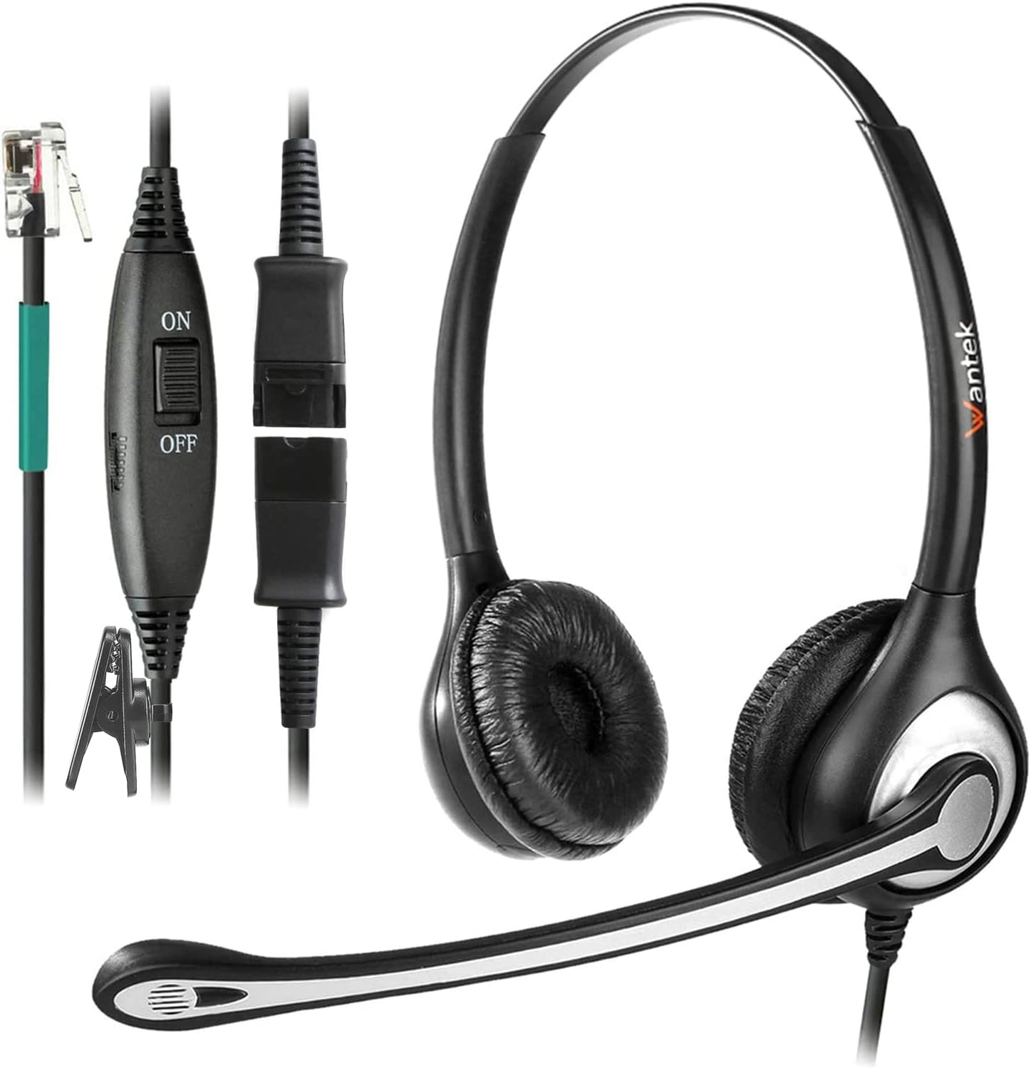 Telephone Headset RJ9 with Microphone Noise Cancelling