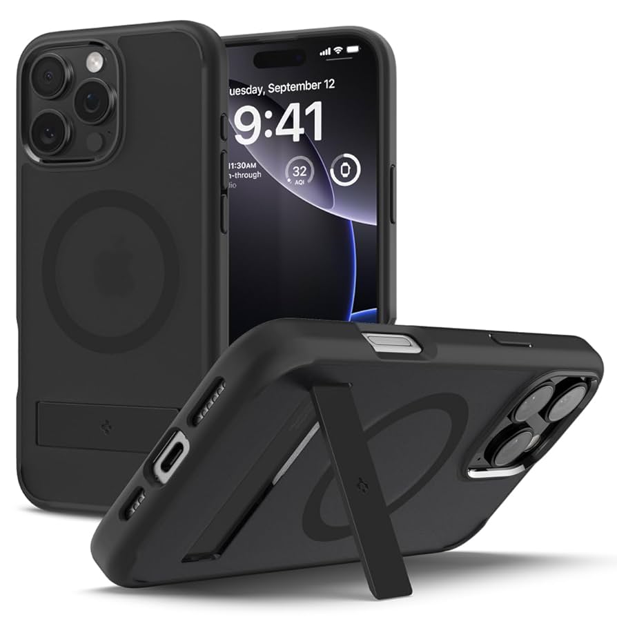 Amazon.co.jp: Spigen 【コンパクトなスタンド付き】iPhone 16