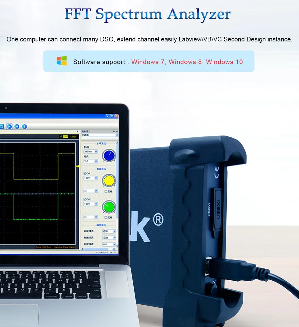 Hantek Qingdao USB/PC Virtual Oscilloscope Hantek 6022BL Pc-Based USB Digital Storag Oscilloscope 2channels 20mhz 48msa/S(Hantek6022BL)