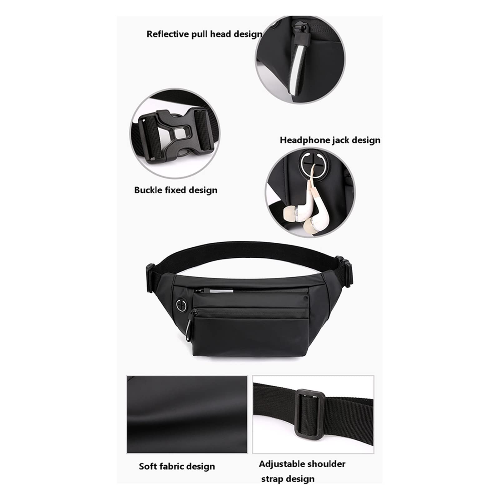 Männer Fanny Pack Outdoor Sport Laufen Fahrrad Tailentasche Pack Fashion Schultergurtsbeutel Reisetasche Telefonbeutel for männlich