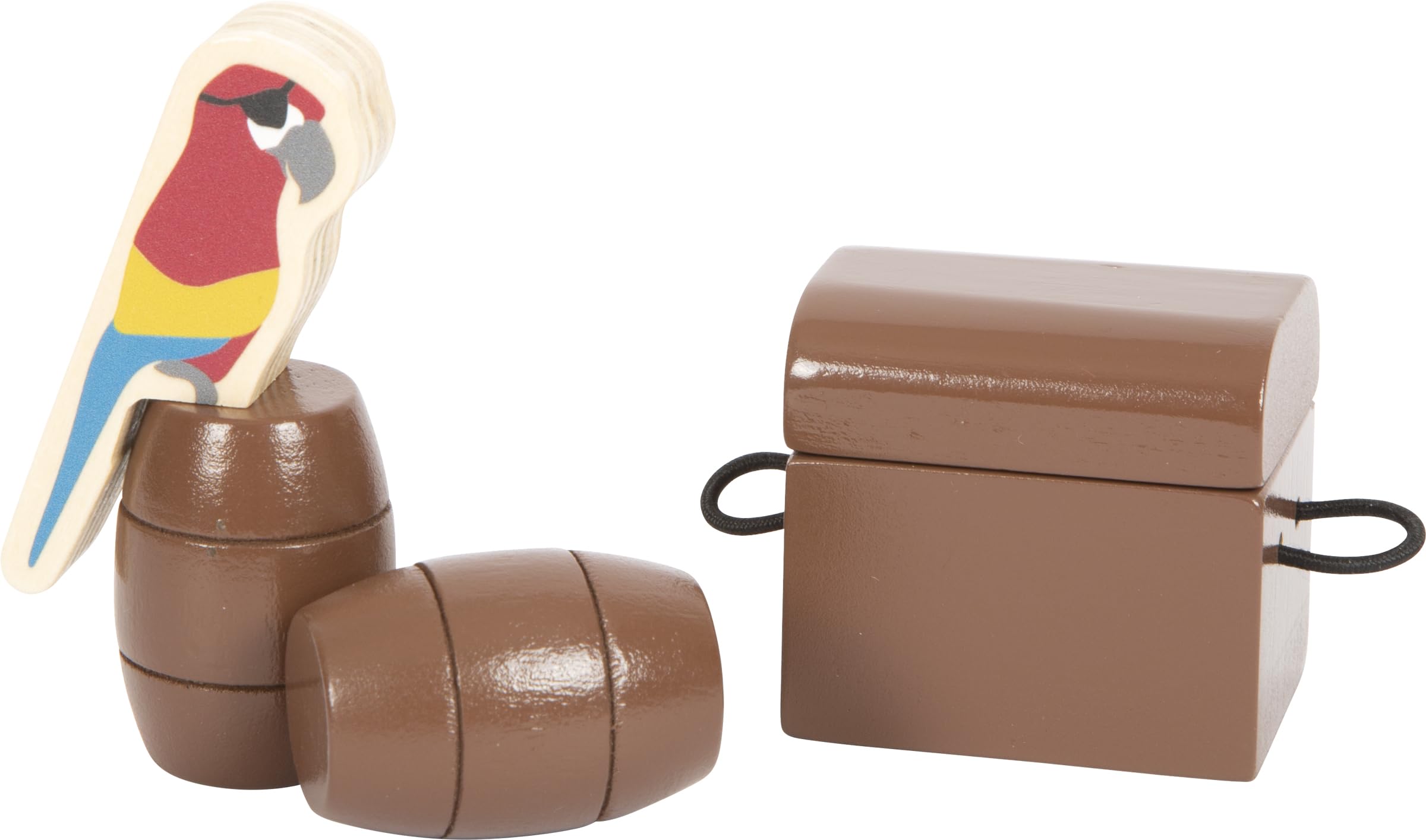 small foot Barco Pirata para muñecas Flexibles de Madera, Gran Barco de Juguete con Accesorios y Funciones, 12411