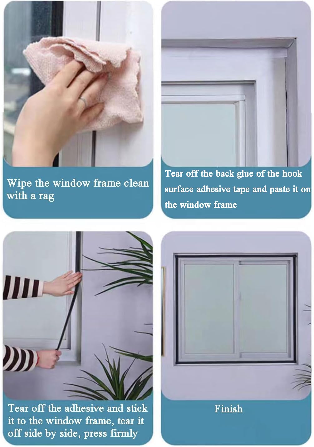160x190cm Fenster Fliegengitter - ohne Bohren Moskitonetz für Balkontür & Dachfenster, Effektiver ct Schutz, Pollenschutzgitter für Haus & Garten