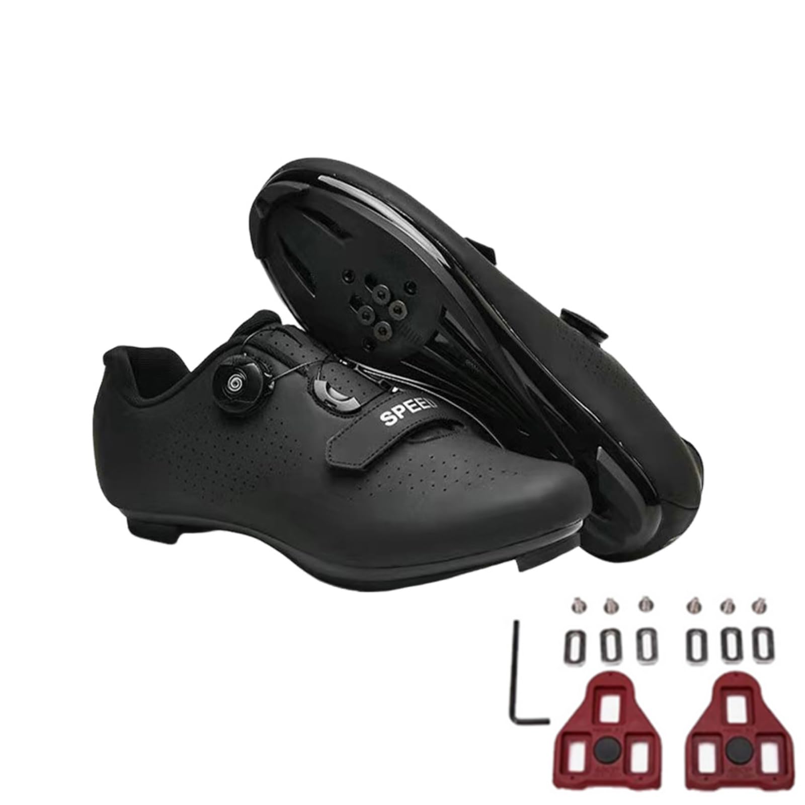 Fansu Zapatillas de Ciclismo para Hombre Mujer, Unisex MTB Zapatos Bicicleta de Carretera Cordones Giratorios Exterior Compatibles SPD & SPD-SL Zapatillas de Bicicleta con Look Lock Tabs 36-47 EU