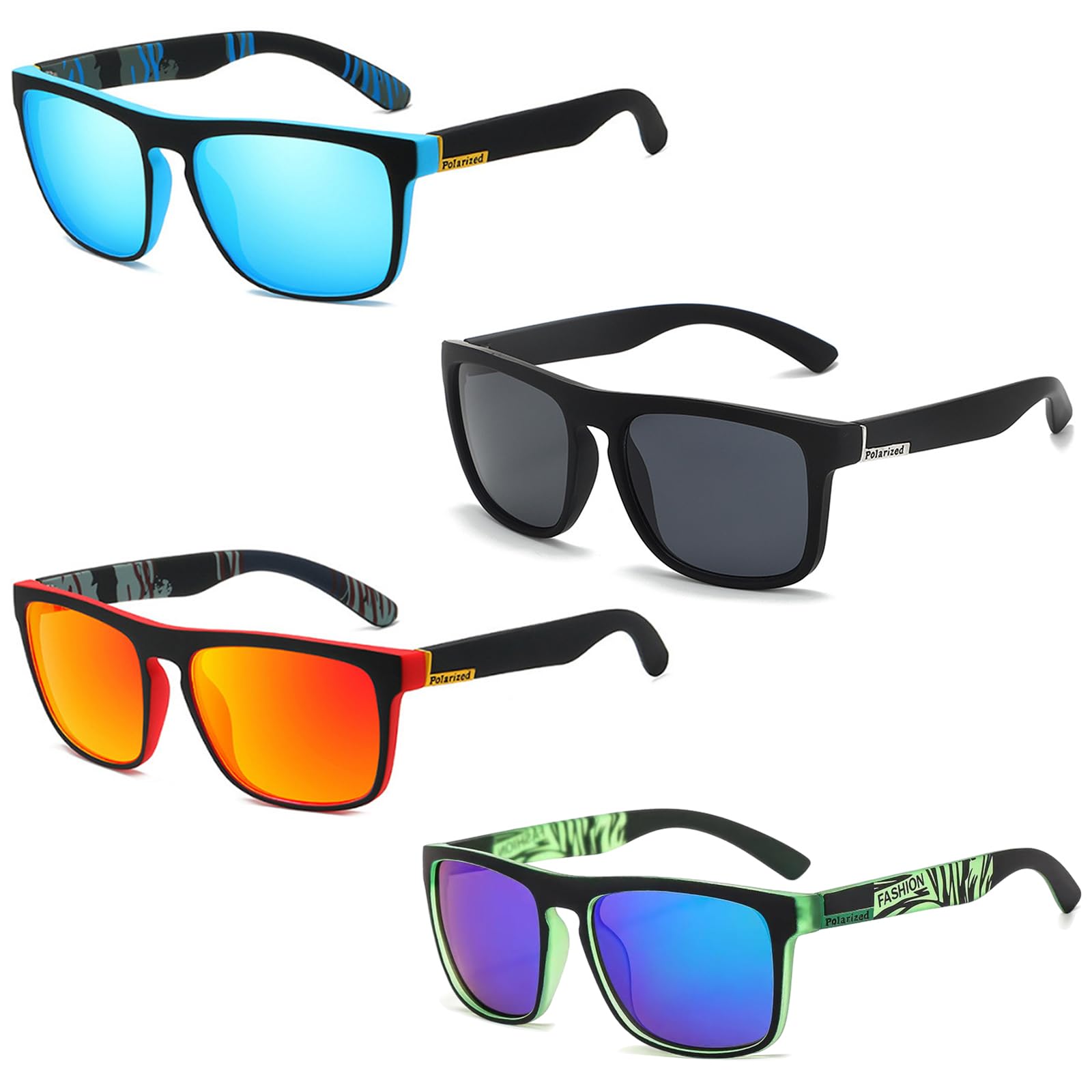 4 Pares Gafas de Sol Hombre Polarizadas, Gafas Polarizadas Pesca, Protección UV400 Polarized Sunglasses para Conducir, Pesca, Ciclismo