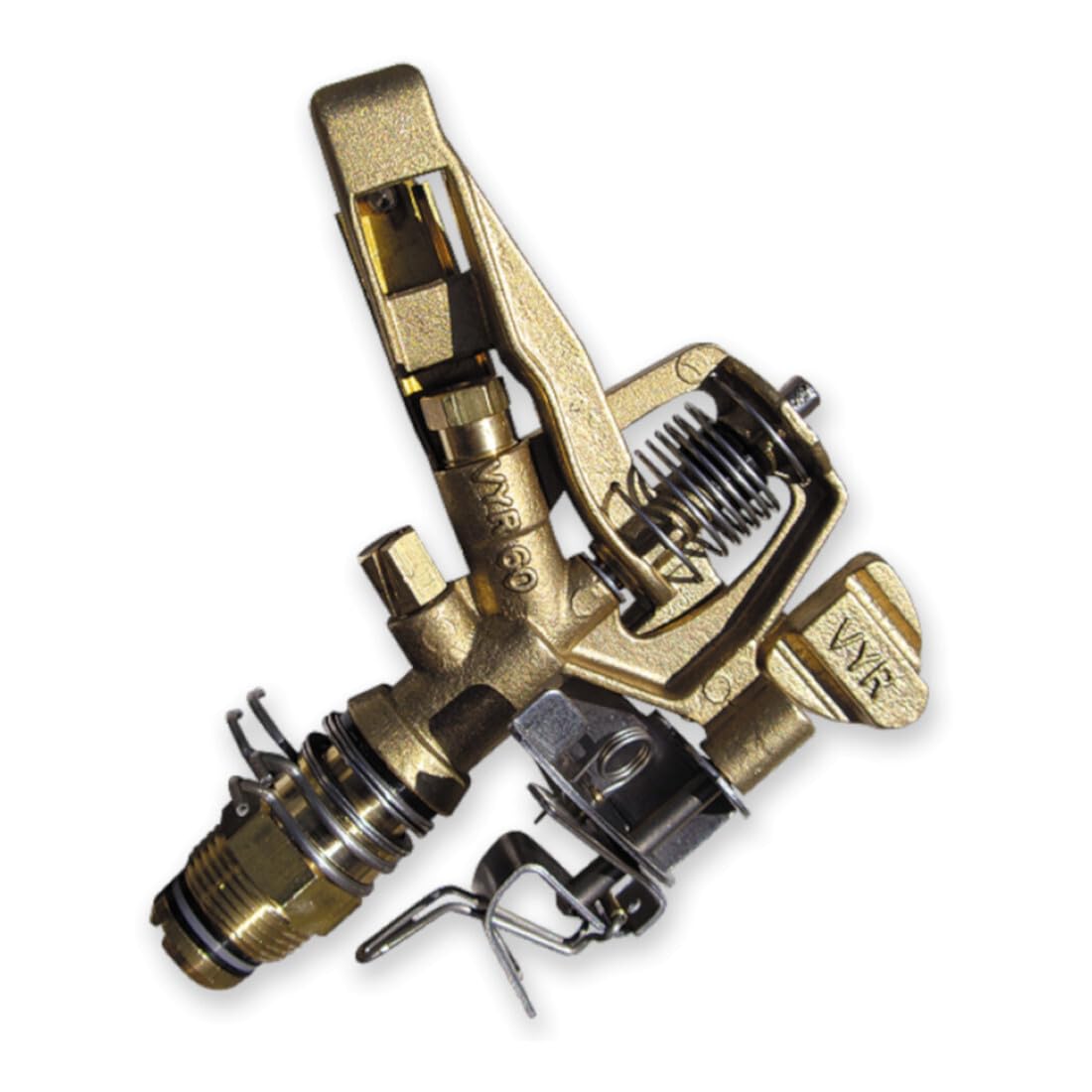 Preis-Zone Messing Sprinkler Rasensprenger Sprenger Impulsregner Set Stativ IG 3/4" Bradas 9516, Gold, Silber
