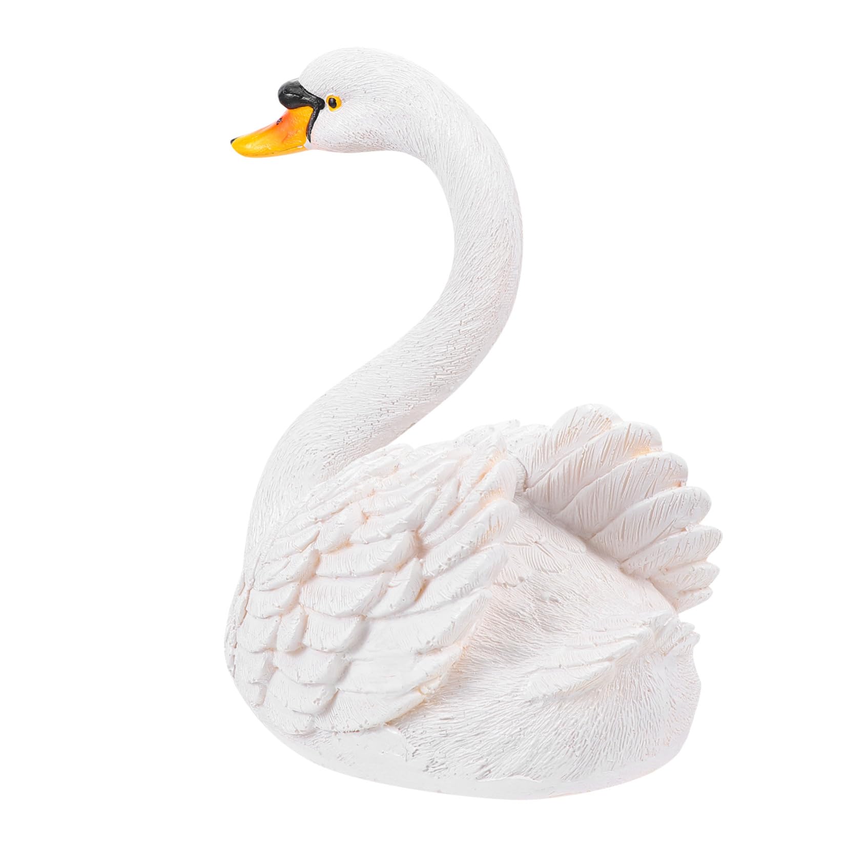 Statue cygne flottant en résine blanche pour décoration de bassin et de jardin