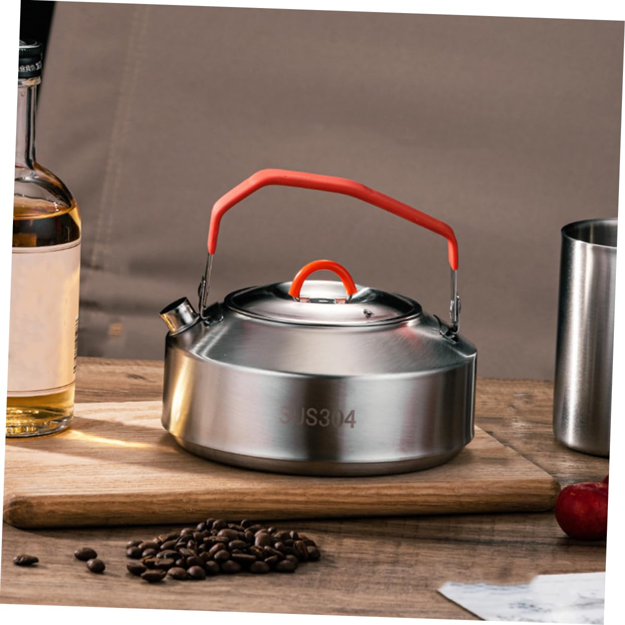 PRETYZOOM Stainless Steel Camping Kettle Mini Water Pot Portable Outdoor Tea Kettle Camping Cookware