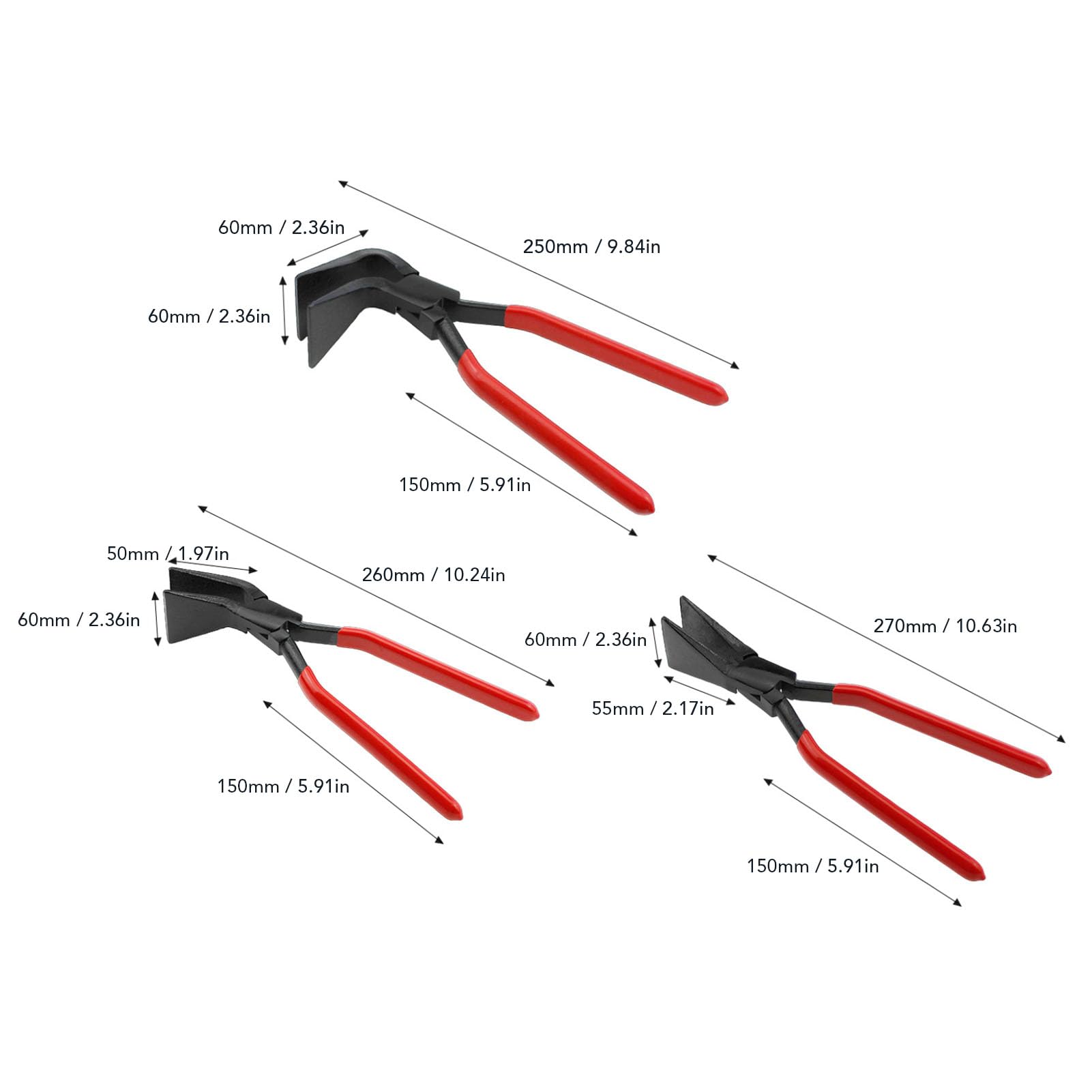 banapoy Alicates para Doblar Chapa de Metal, Juego de 3 Piezas 45 90 180 Grados, Alicates para Doblar Chapa de Metal con Agarre Ergonómico para Techadores, Fontaneros, HVAC