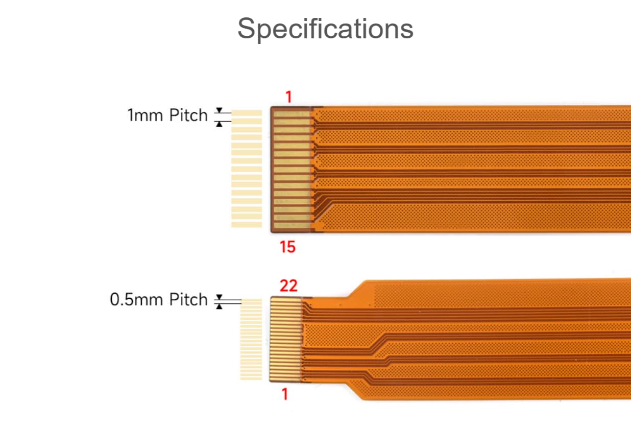 TUOPUONE Cavo flessibile ufficiale CSI FPC, 200 mm, compatibile con Raspberry Pi 5 da 22 pin a 15 pin, adatto per moduli fotocamera CSI