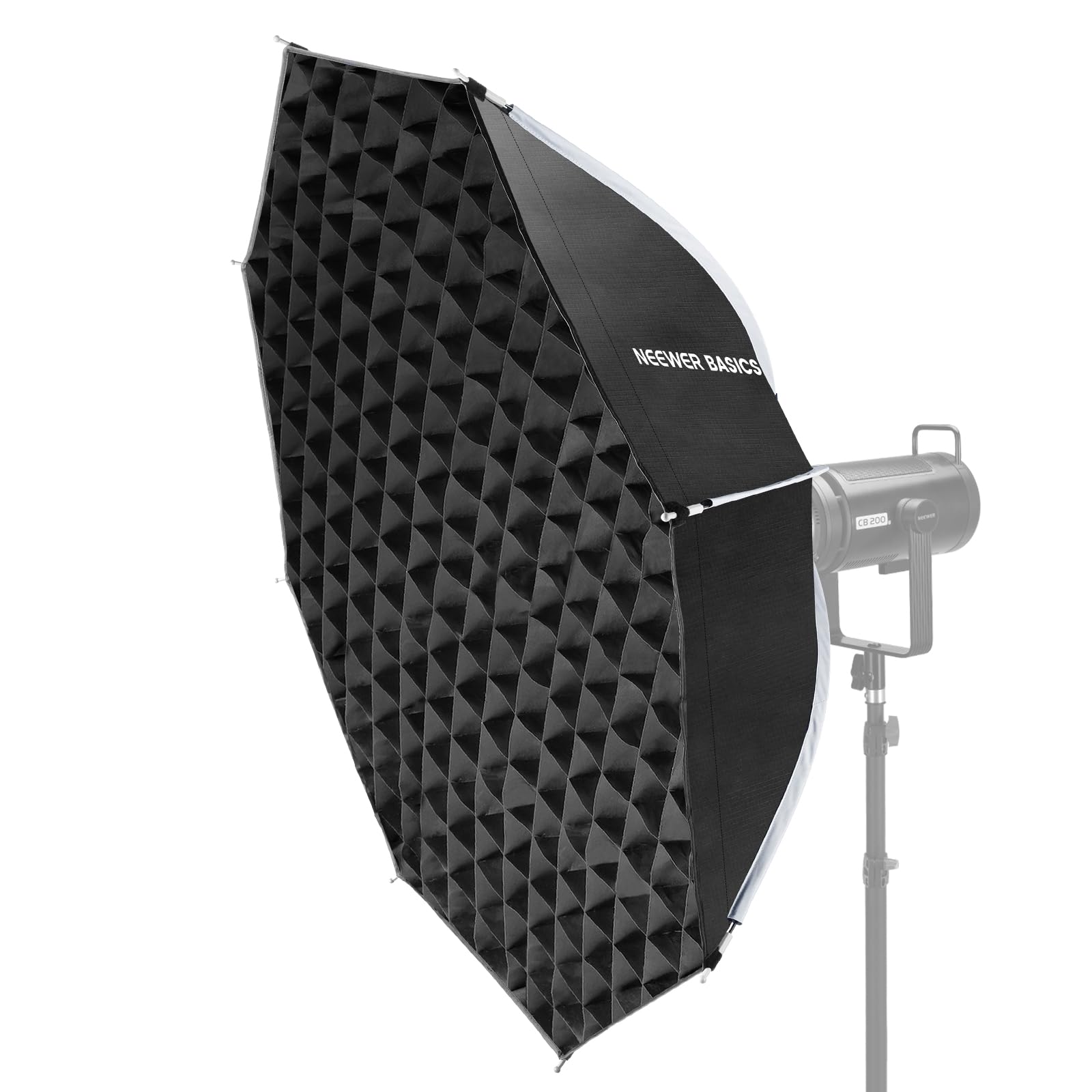 NEEWER BASICS Softbox Ottagonale, Set di Soft Box Bowens a Sgancio Rapido da 120cm con Griglia, Compatibile con Aputure 150c Compatibile con Godox SL60w, per FS300C FS150B HB80C CB200C Q6, NS66P