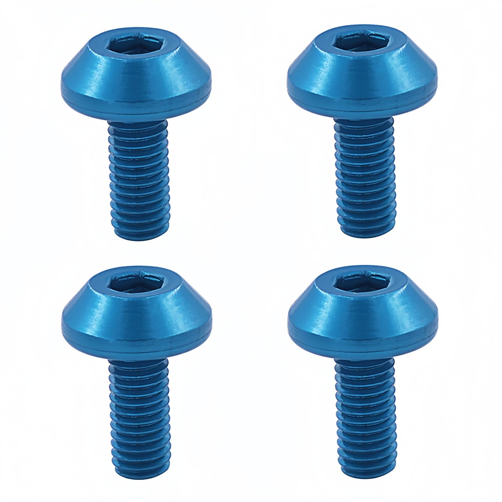 4PCS Titanium M5 x 12mm Hex Socket Head Bolt Screw for Bicycle Water Bottle Cage Mounting Bolts (Blue)
