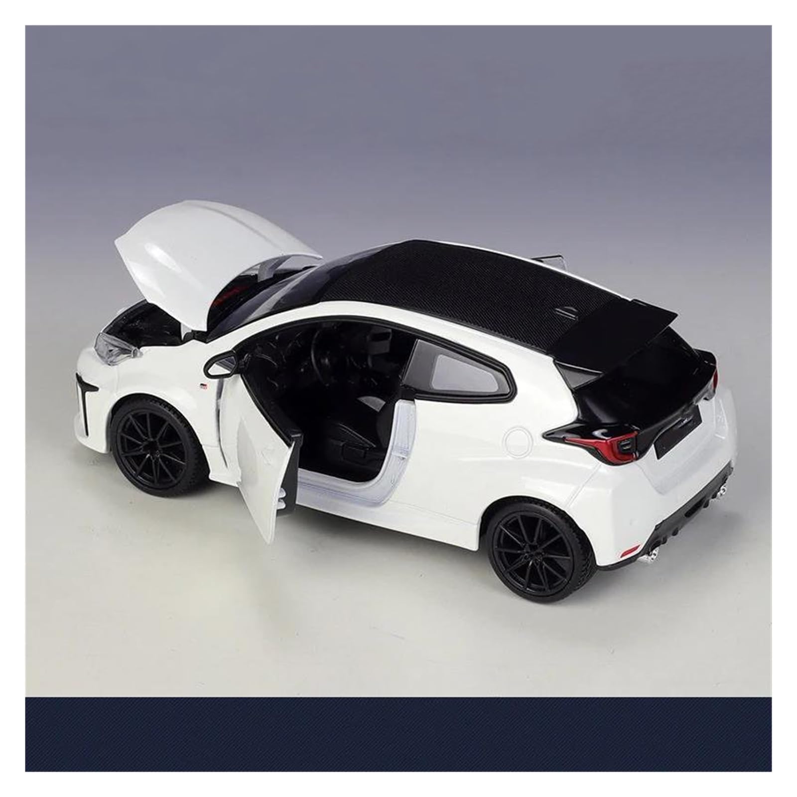 Modellauto Automodell Für Toyota GR Für Yaris Modellauto Modellfahrzeuge | 1:24 Miniaturauto Legierung Modellfahrzeug(Weiß)