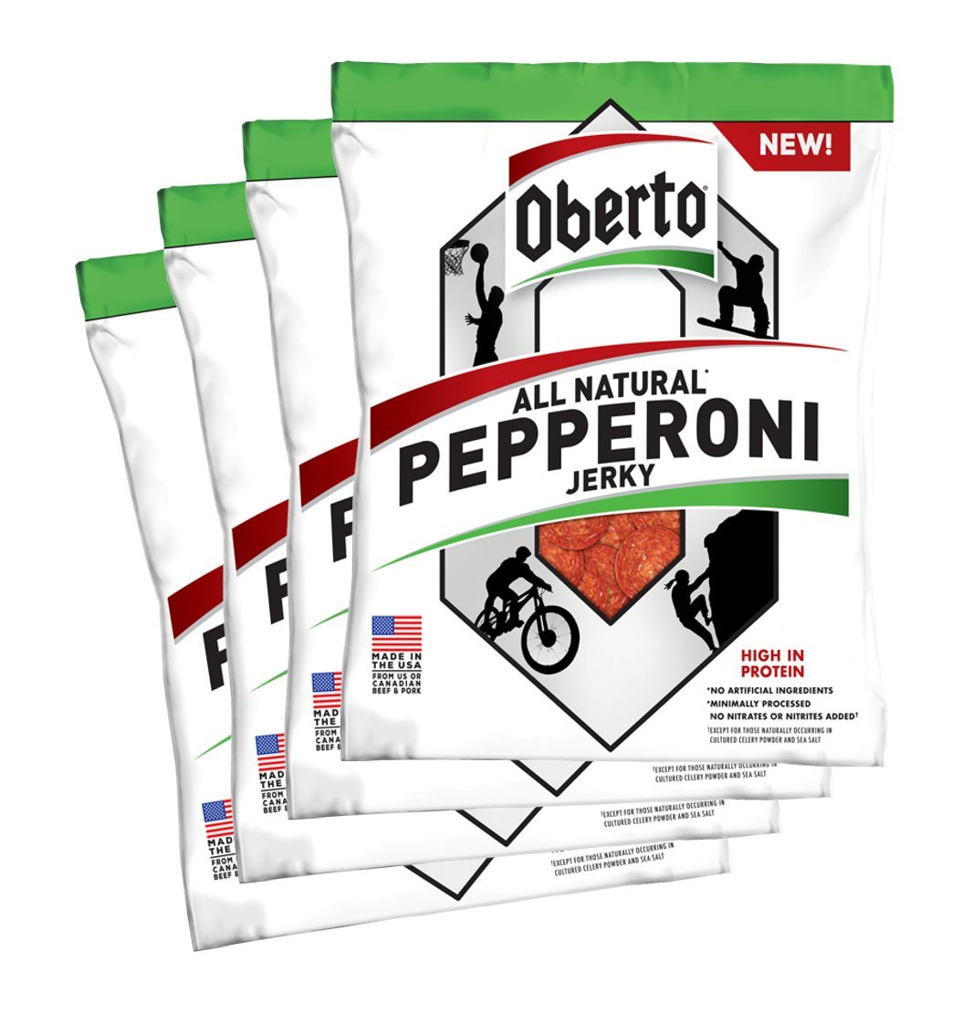 Oberto All-Natural Pepperoni Jerky, 2.2 Ounce (Pack of 4)