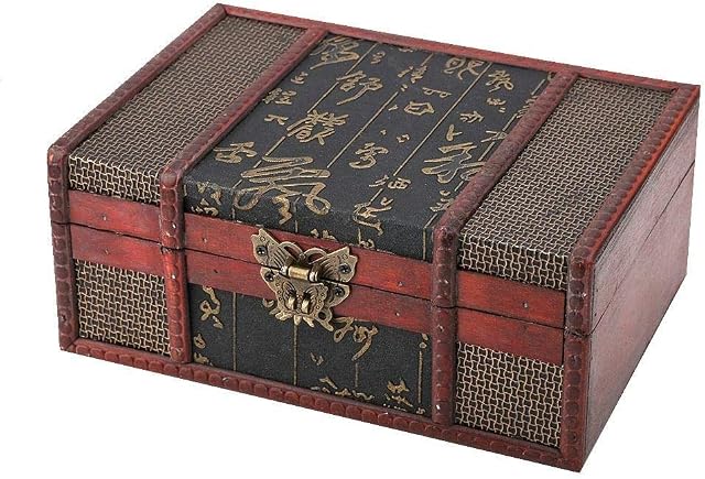 Vintage Wooden Storage, Retro Wooden Box Large Size Book Jewelry Organizer Storage Box