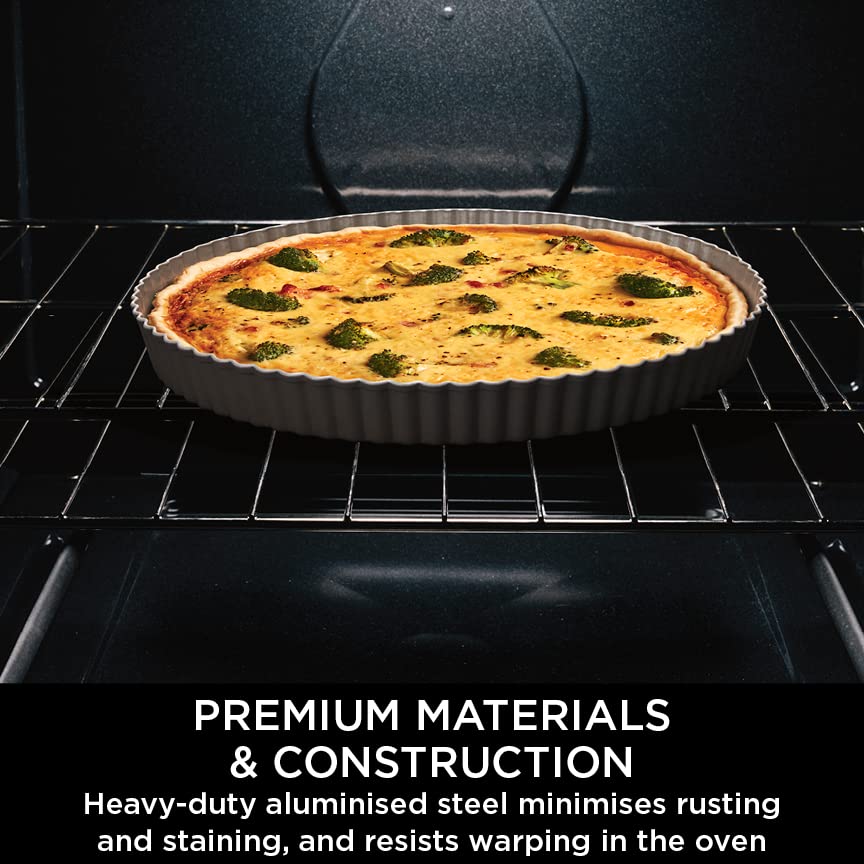 Ninja Foodi ZEROSTICK Pie, Tart & Flan Tin, 10-inch/25cm Pie Tin, Non-Stick, Long Lasting Heavy Duty Flan Tin, Made from Aluminised Steel, Grey, B30910EUUK - Image 6