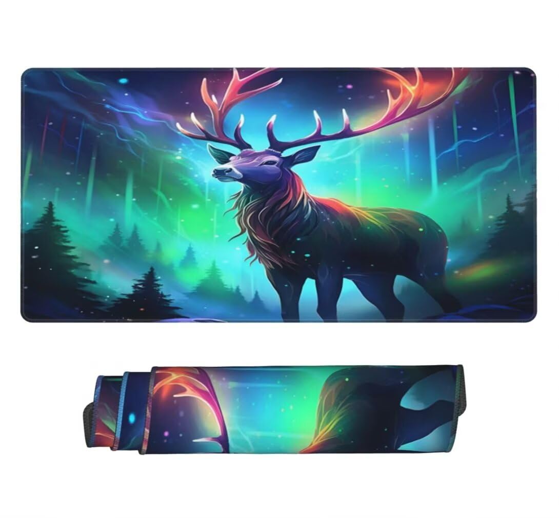 Tappetino Mouse XXL 1000x500mm Cervo Grande Mouse Pad, Tappetino Scrivania con Bordi Cuciti, Grande Mousepad Gaming con Base Antiscivolo per Giocatori, Ufficio e Casa (Cielo Stellato) -MP1584