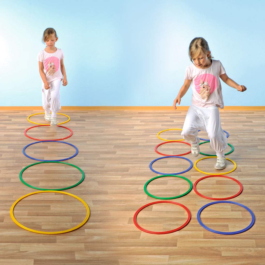 Wiemann Lehrmittel Gymnastikreifen-Set, 4 Stück, flach, bunt, aus Kunststoff