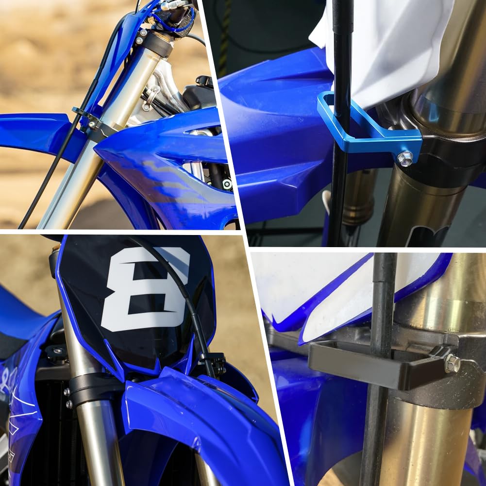 Motorrad Bremskabelklemme – Aus Aluminium, Blau | Für YZ125/250, YZ250F/450F U.a. | CNC-gefräst