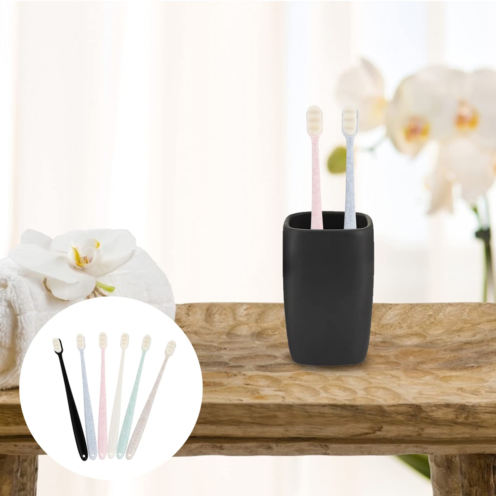 minkissy 3 Set Di Spazzolini Da Denti Stile Ondulato Spazzolini Da Denti Compatti Setole Rigide Per Adulti Spazzolini Da Denti Di Ricambio 6 Pezzi*3