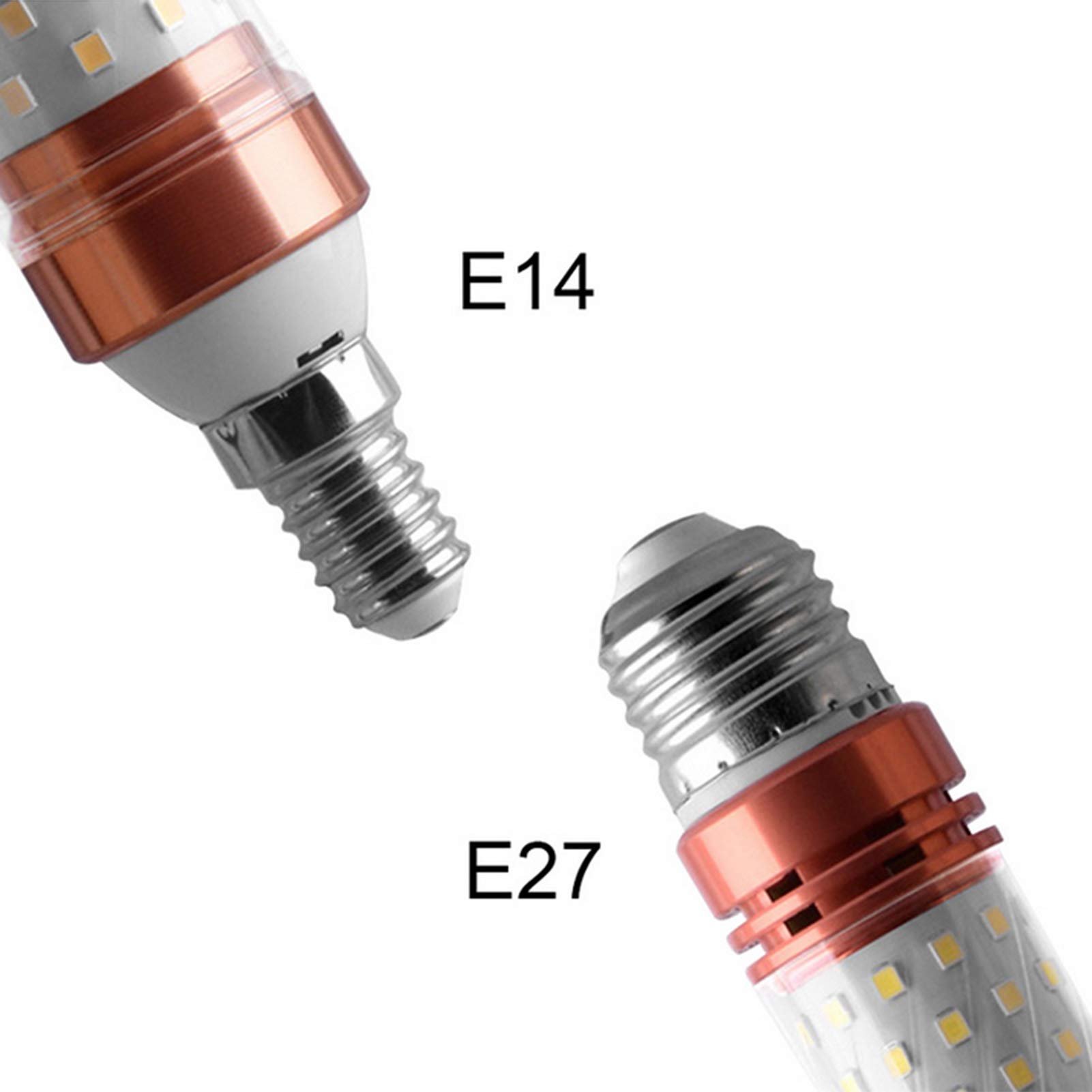 Bombillas LED maíz, bombillas boca rosca Edison E27/E14, paquete 10 bombillas bajo consumo 20 W 1800 lm, equivalente a bombillas incandescentes 200 W, atenuación tres colores, E27