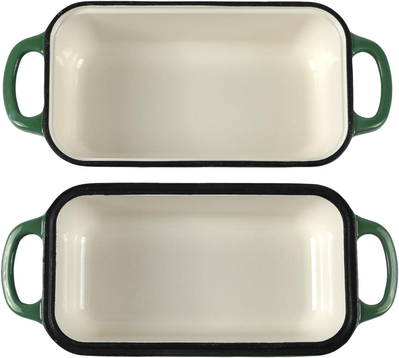 9 x 5 Inch Bread Pan Enameled Cast Iron Loaf Pan with Lid for Baking, 2 in 1 Non-stick Sourdough Bread Loaf Pan for Homemade Bread, Oven & Stovetop Safe for Gas, Electric & Induction, Green