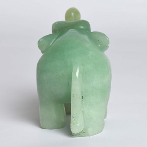 Miniatura 2 de GEMHUB Estatua de elefante serpentino tallada de aproximadamente 1378.00 ct pieza de exhibición de elefante para decoración del hogar y propósito de