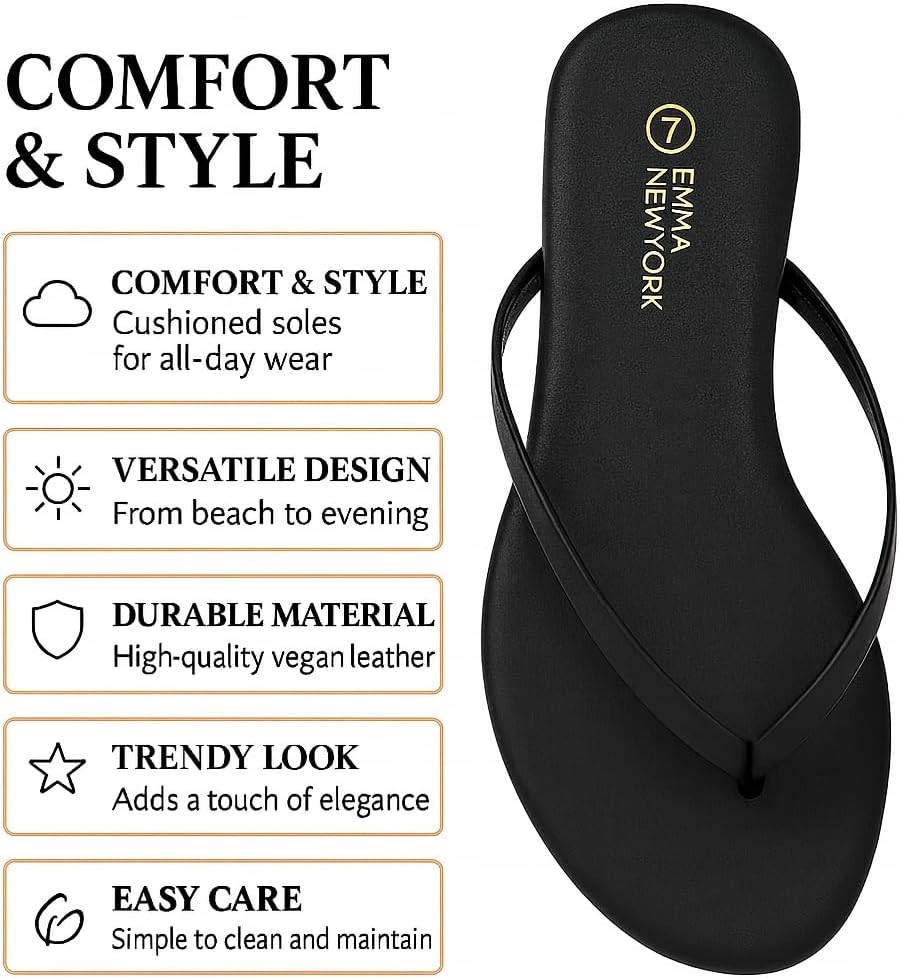 Summer Sandals Flip Flops for Women Vegan Leather Thong Trendy 2025 Dressy Cute Silver - Image 5