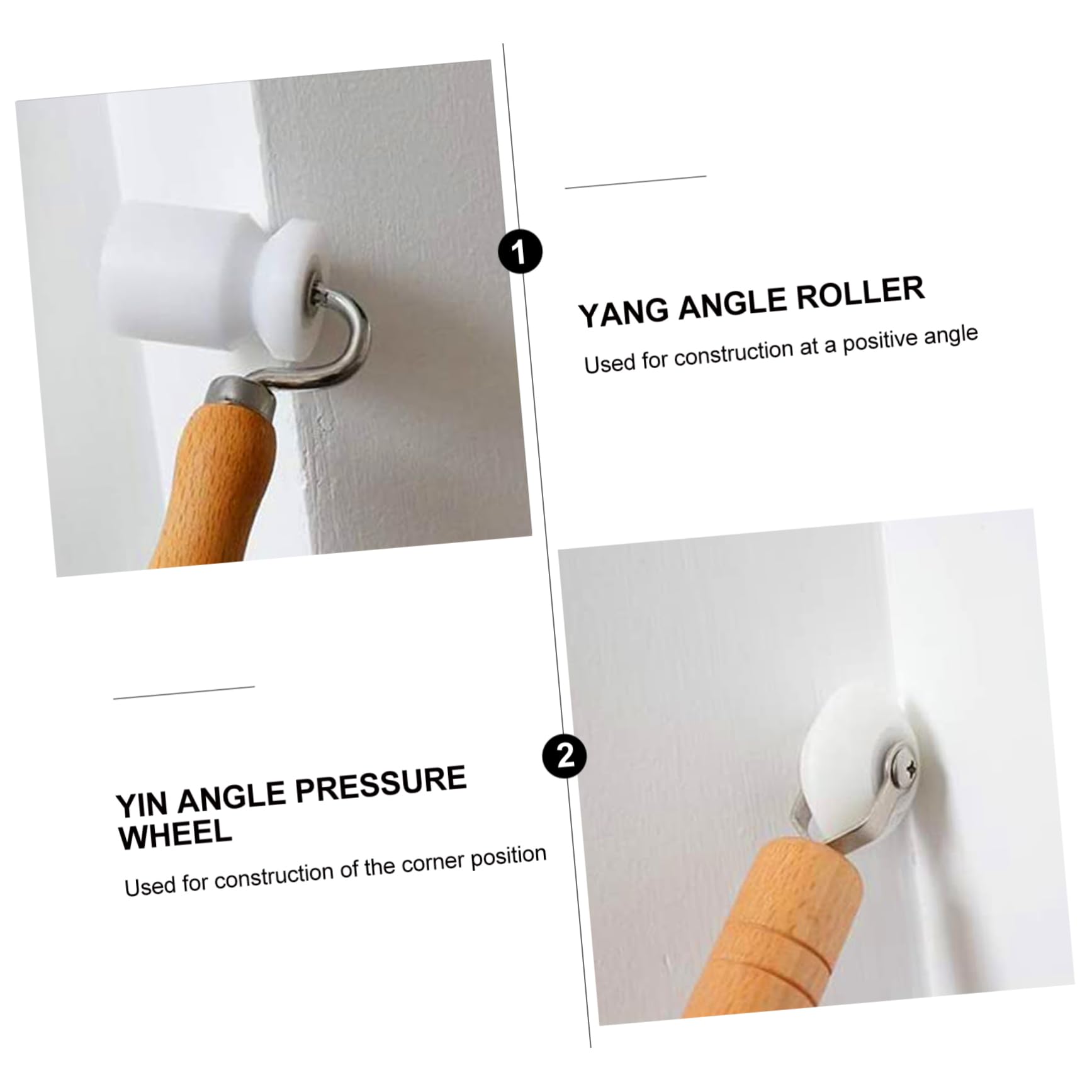 Rullo Pressione per Giunte da Parati Effetto Legno Bianco | Manico in Legno, Uso Flessibile e Sicuro, Adatto a Decorazione Auto e Casa