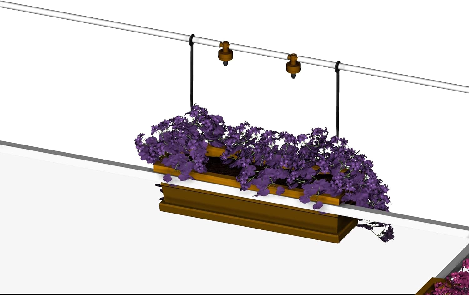 Hanging basket irrigation setup