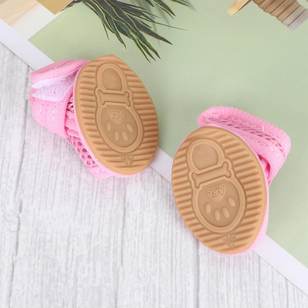 Pet Supplies Lot de 4 bottes respirantes pour chien de petite, moyenne et grande taille - Chaussures pour chiens de petite taille - Chaussures pour chiens de petite taille - Chaussettes à volants