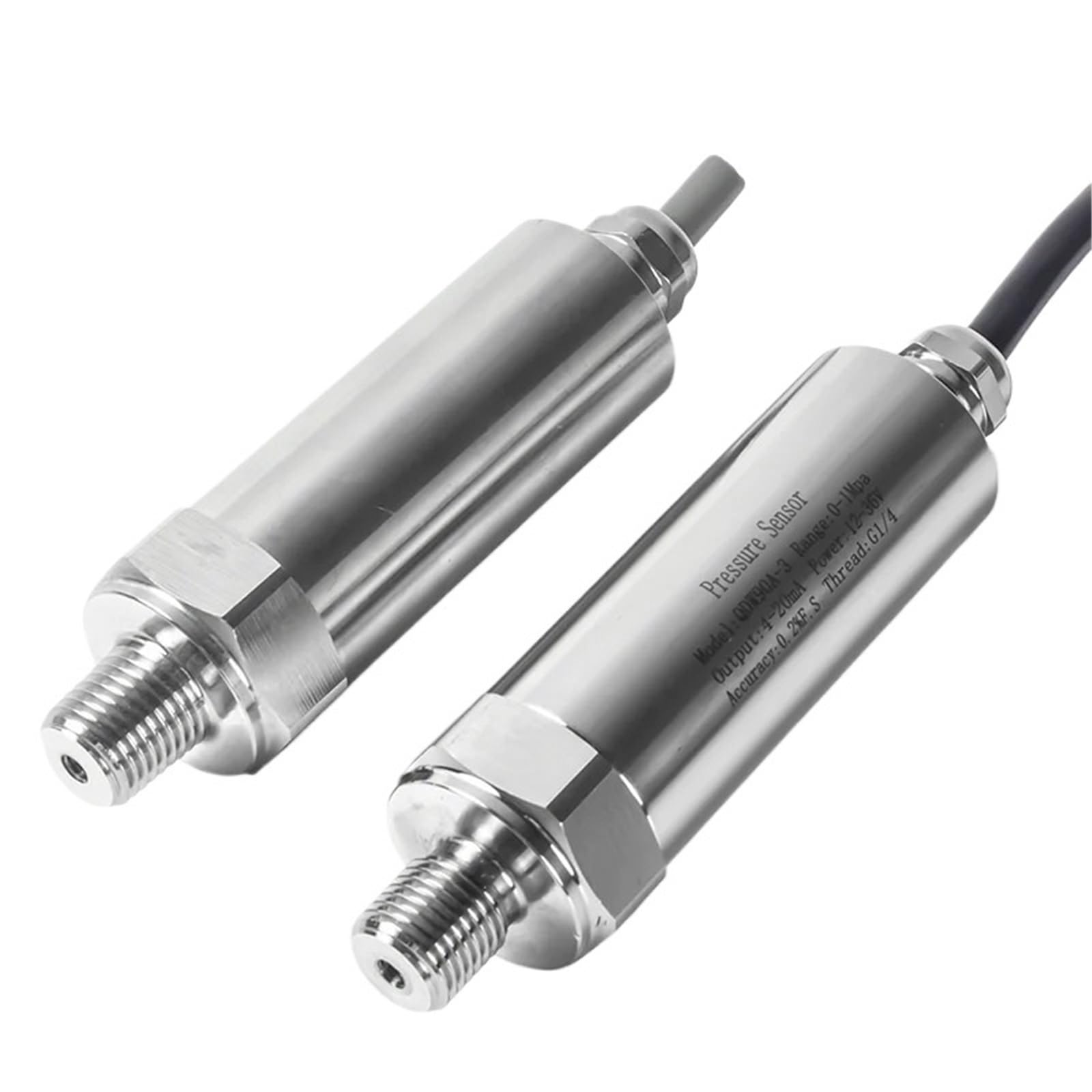 MXXDMOPD 1pcs RS485 0-50bar 160bar 200bar 300bar Pressure Transmitter G1/4 transducer water Air oil pressure Pressure sensor QDX50A(0-10V Out,0-6Mpa)