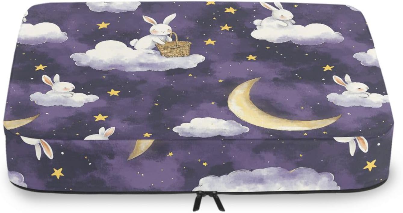 Purple Clouds Rabbits Moon 4 Pcs set organizer bags set Mesh Travel Essentials expandable packing cubes