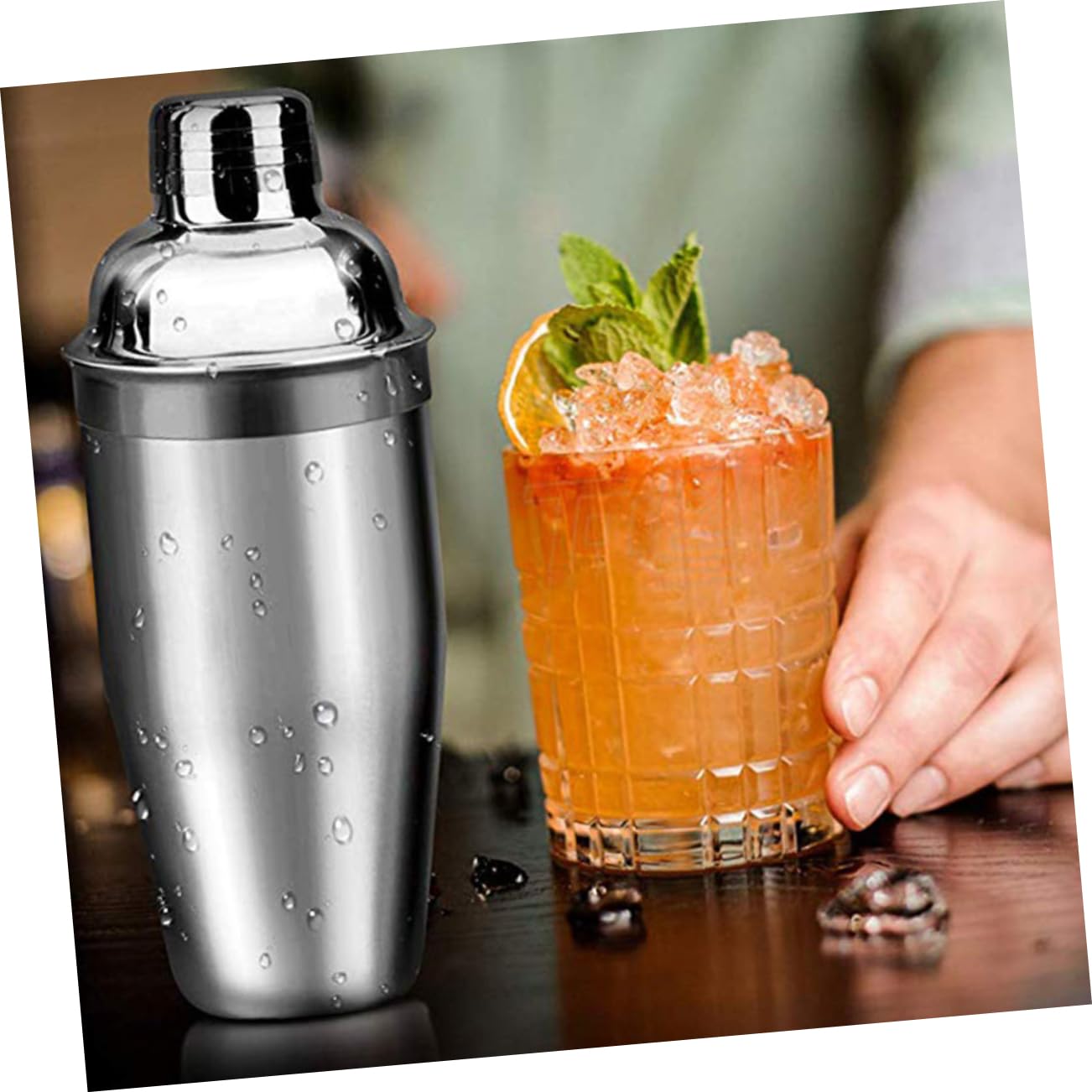 IMIKEYA Set 6 Pezzi Shaker Cocktail in Acciaio Inossidabile 750ml Finitura a Specchio Alta Lucidatura, Facile da Pulire, per Preparare Cocktail a Casa