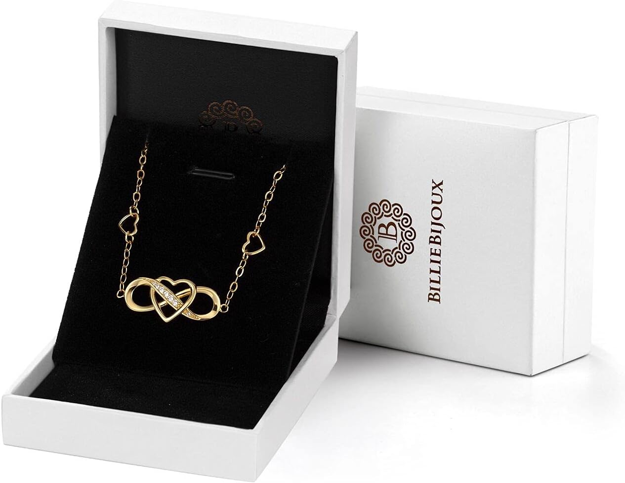 Billie Bijoux 925 Sterling Silver Anklet Bracelets for Women Infinity Heart Ankle Bracelet White Gold Plated Love Charm Adjustable Large Bracelet Gifts for Women Wife - Image 7