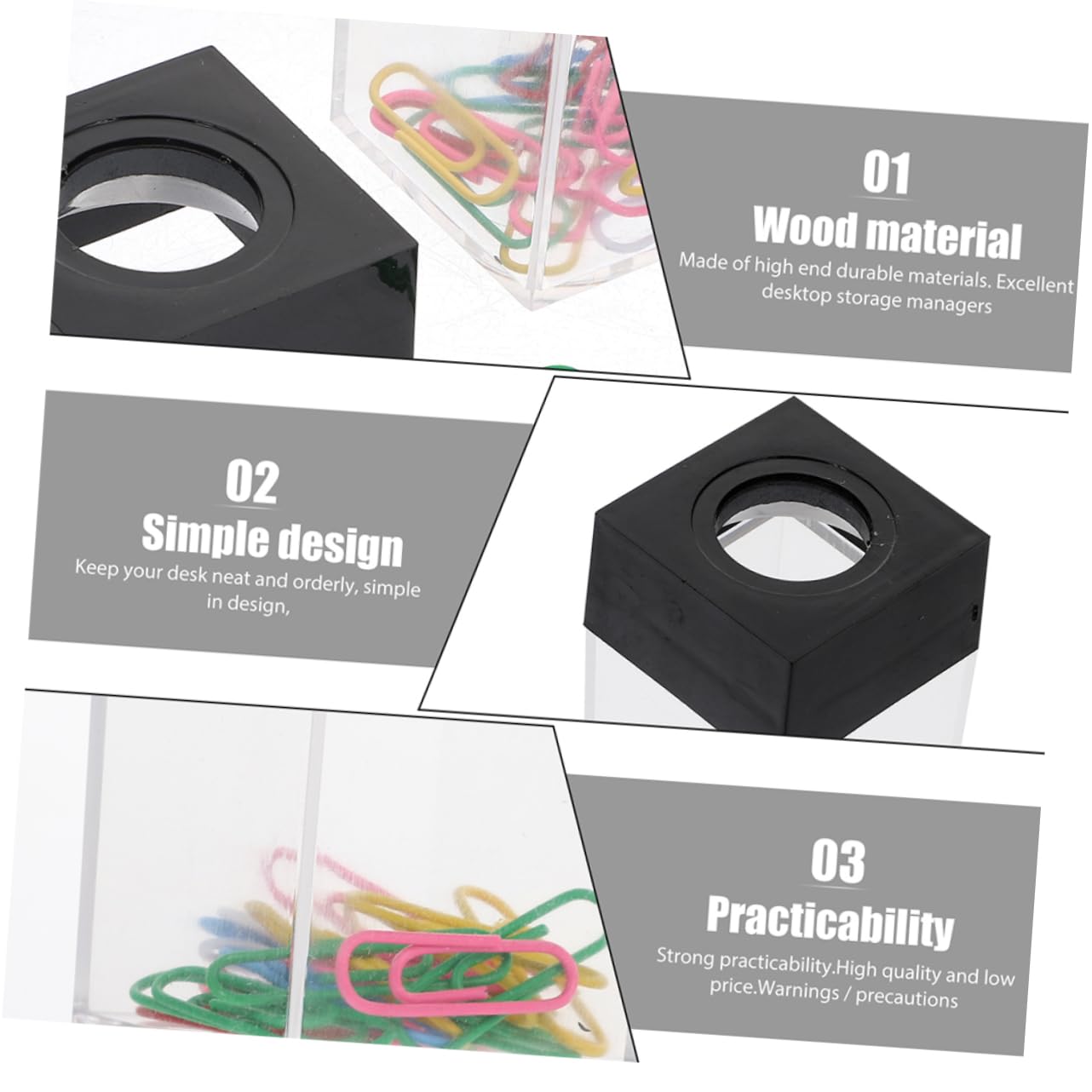 SOIMISS 12piezas Caja de Clips Magnéticos Soporte Magnético para Clips de Papel Organizador de Escritorio Contenedor de Plástico para Oficina