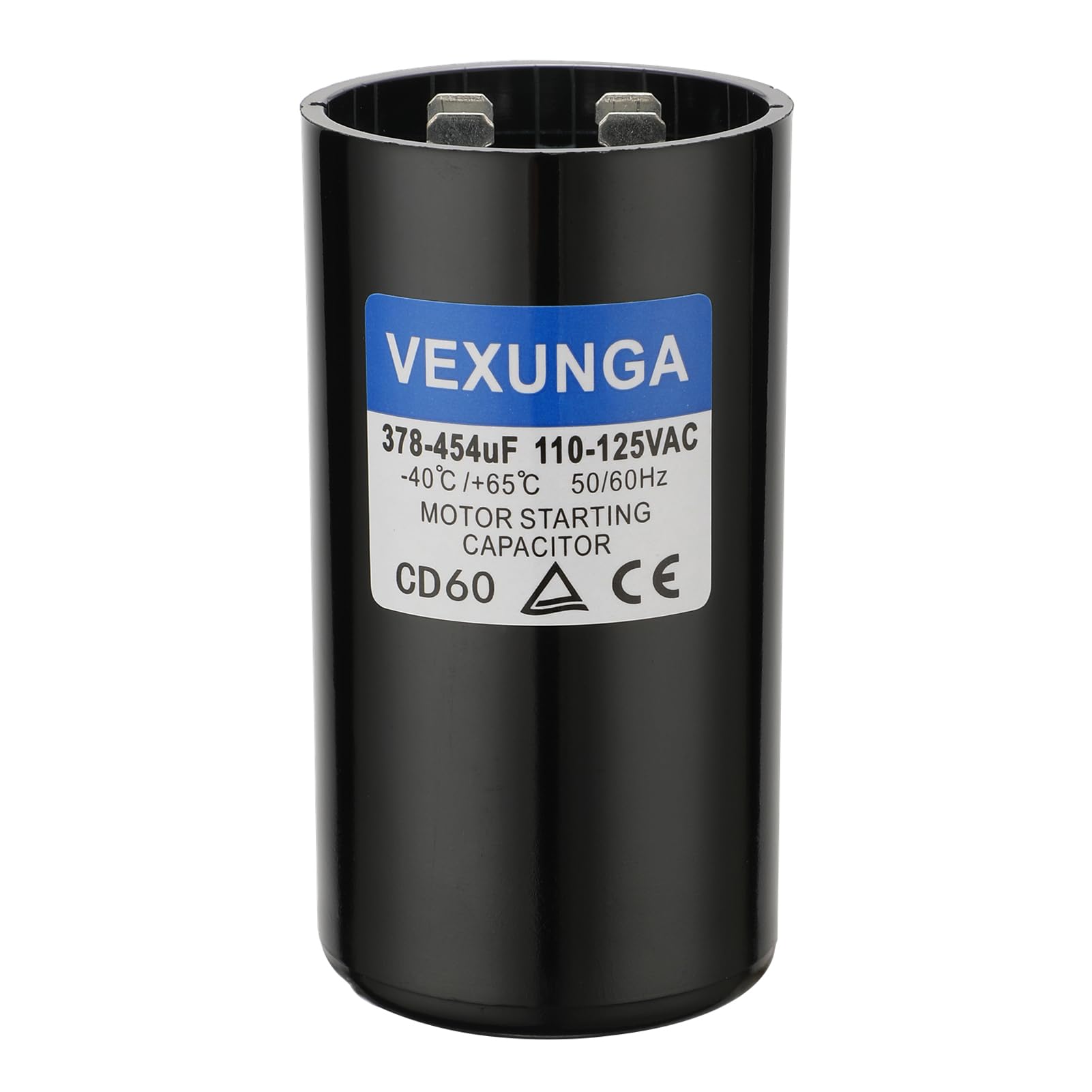 VEXUNGA 378-454 uF MFD 110-125 VAC 50/60 Hz Round Motor Start Capacitor CD60 Single Phase Capacitors for AC Motors Starting or Pool Pump or Well Pump