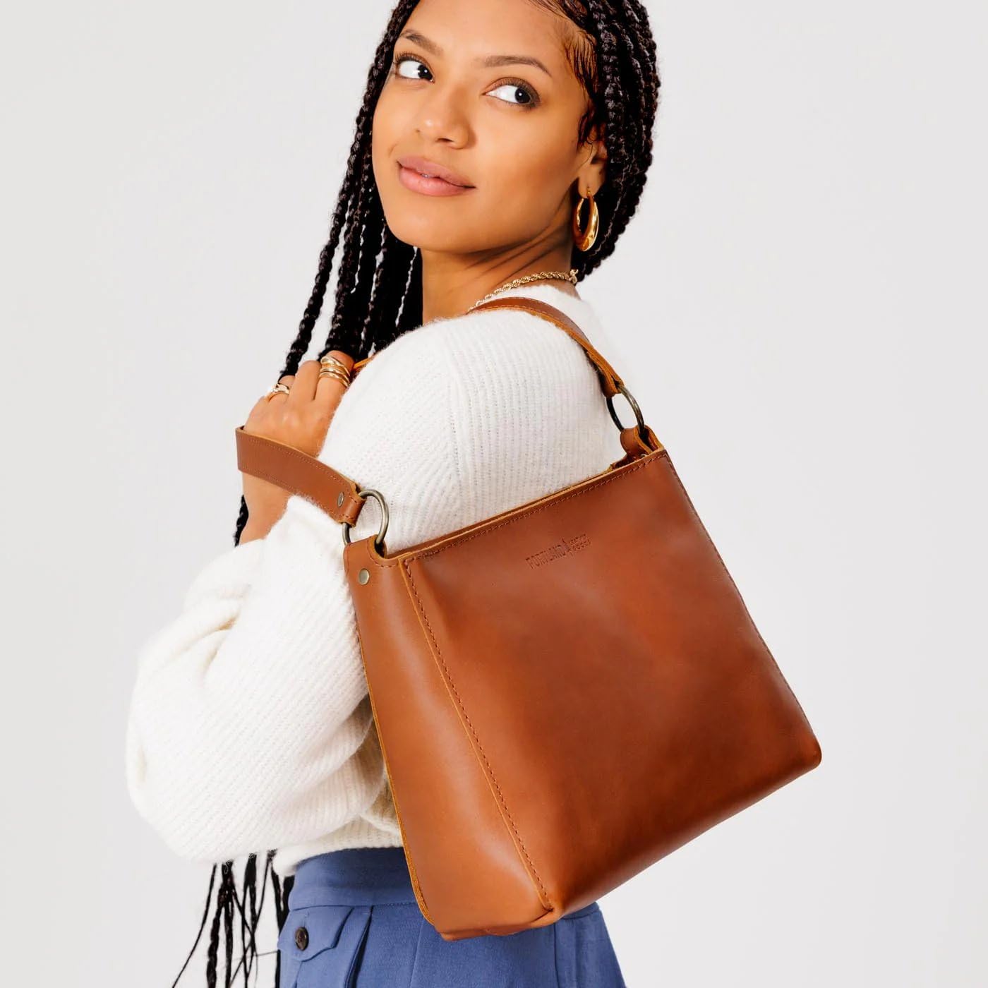 Portland Leather Goods Triangle Shoulder Bag for Women – Handmade from the Finest Full-Grain Hides | Handmade - Image 6