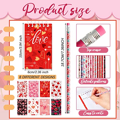 Set de 48 Lápices y Notas Mini San Valentín miniatura 2