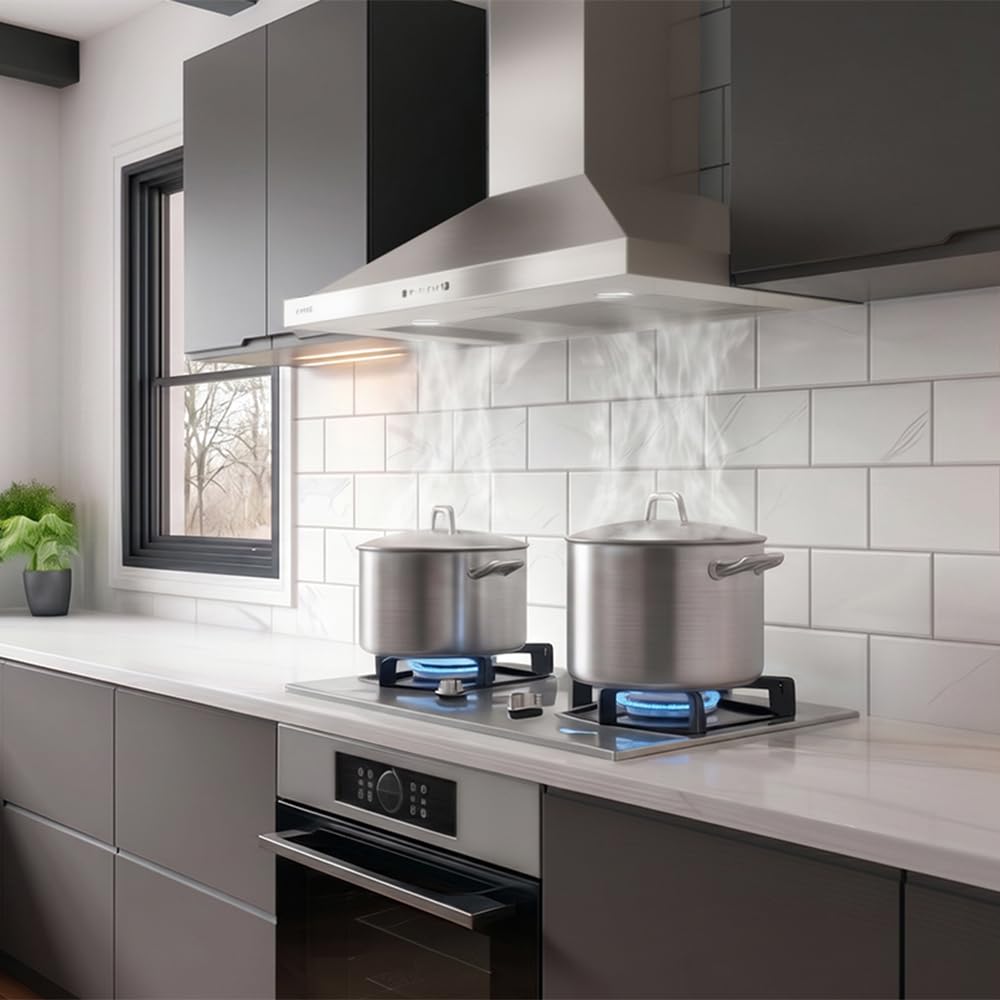 Cecotec Okap piramidalny 70 cm Bolero Flux PT 704400 Inox A+++. Przednie szkło w kolorze białym, ssanie 449,5 m³/h, niewidzialne sterowanie dotykowe, funkcja wzmacniacza, filtry zmywalne, klasa A+++