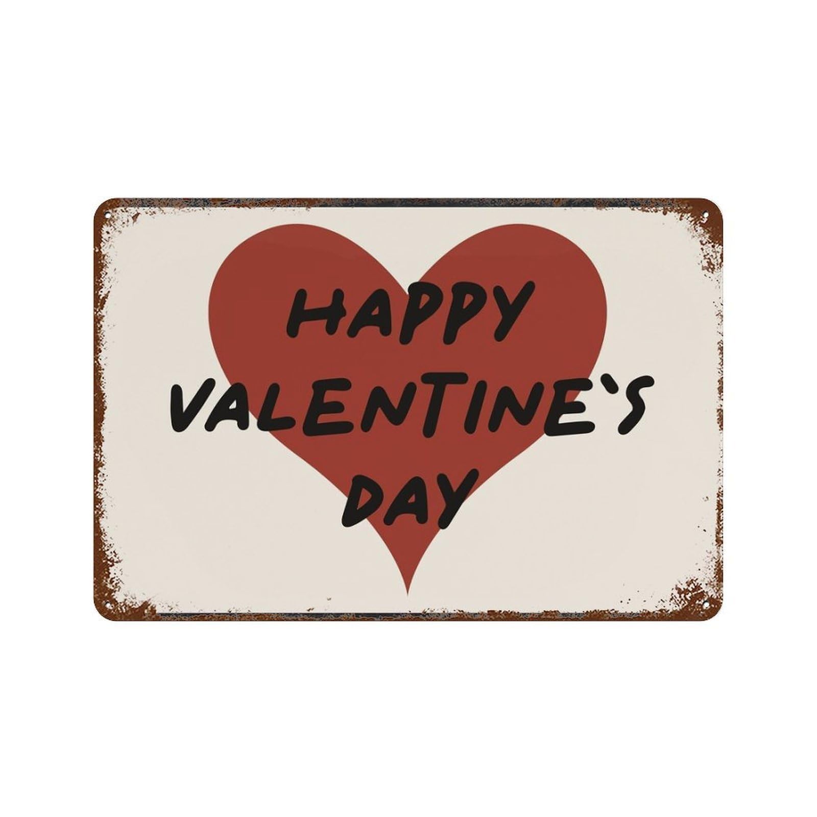 xiaoxiaoshen Happy Valentine's Day Retro Heart, Neutral Romantic Valentine Quote Wall Decor Art Metal Tin Poster Modern Home Decor Art Home Bar Shop Decorations Vintage Sign 20x30cm