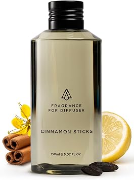 Aromaplan فندق الروائح القرفة العصي 5 Fl Oz 148 ml، منزل فاخر وفندق العطر الناشر النفط للعلاج العطري - الولايات المتحدة الأمريكية صنع، زجاجة أكبر، رائحة أكثر جرأة وأطول أمدا