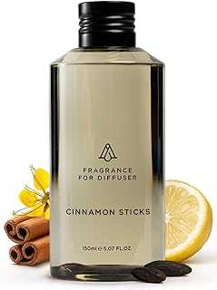 AromaPlan Hotel Scents Cinnamon Sticks 5 Fl Oz (148ml), Luxury Home and Hotel Fragrance Diffuser Oil for Aromatherapy - USA Made, Bigger Bottle, Bolder Aroma & Longer Lasting