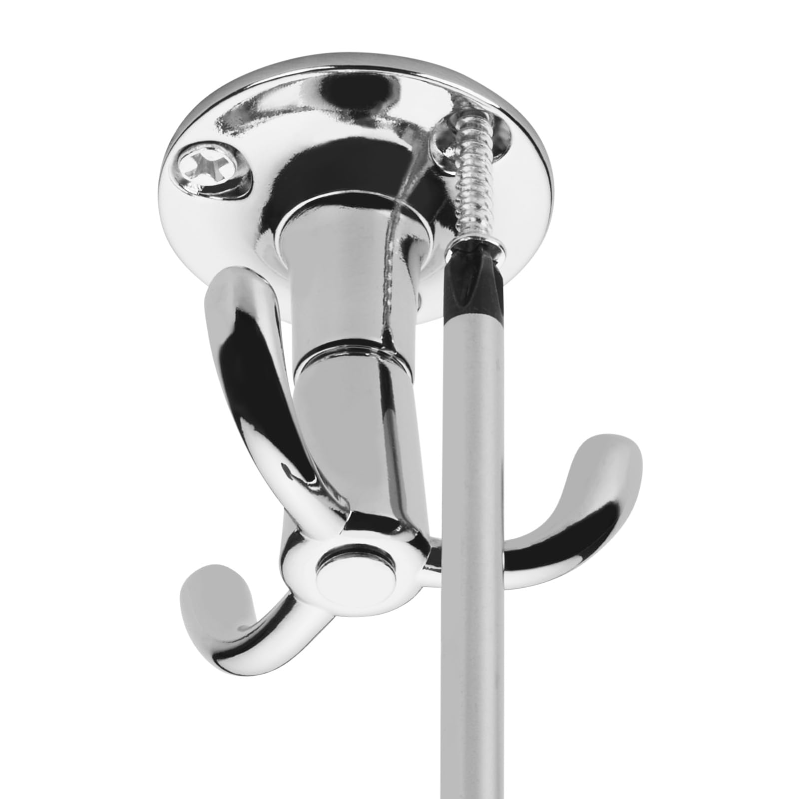 10 x Crochet Tournant TROMSO Triple Chrome poli 53 x 50 mm Base Ø 40 mm Entraxe 25 mm Aluminium Patère Garde-robe