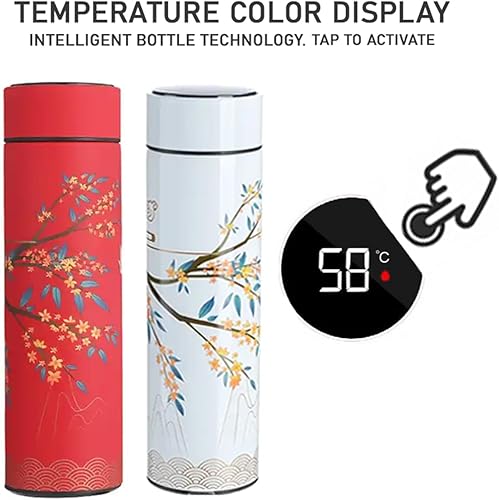 Miniatura 4 de Farasi Infusor de té para té de hojas sueltas botella de agua inteligente con pantalla LED, acero inoxidable, doble pared aislada al vacío para