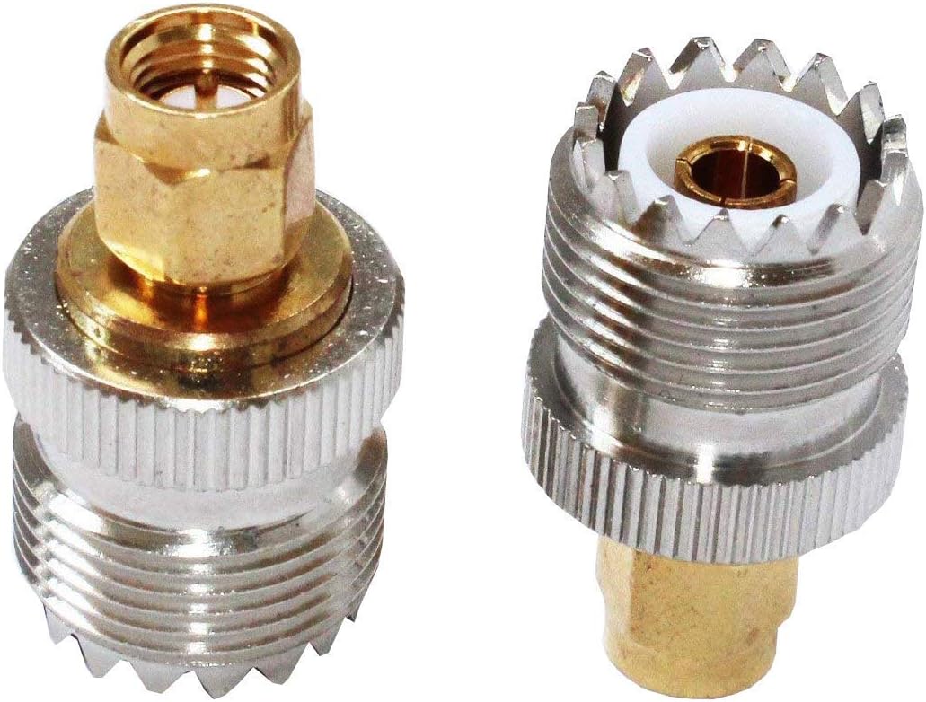 UHF Female to SMA Male Plug,RF Coaxial Adapter Connector,SMA Male to UHF Female SO-239 SO239 Connector（2PCS）