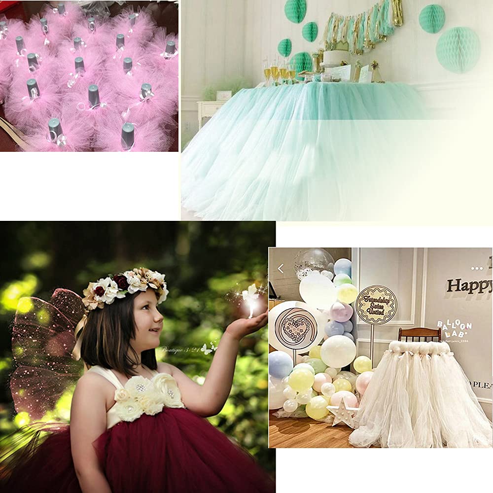 10 Rotoli Di Nastro In Tulle Per Decorazioni - 10 Colori Assortiti - 15cm X 22,85 Mt Ciascuno - Fai-Da-Te Matrimoni E Party