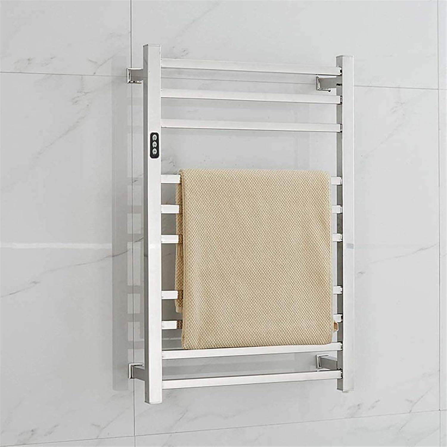 Heated Towel Rail Rails Towel Wamer Electric Towel Warmer Heated Towel Rack with Timing Device The Latest 4Th Generation Electric Towel Rack (Size : Squaretube+Hardwired)