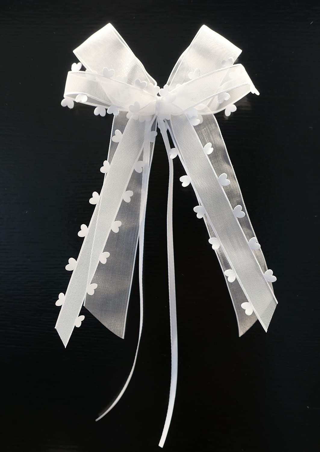 Lot De 20 Nœuds Antenne Voiture Organza - Cœurs Bleus Pour Mariage, Fête